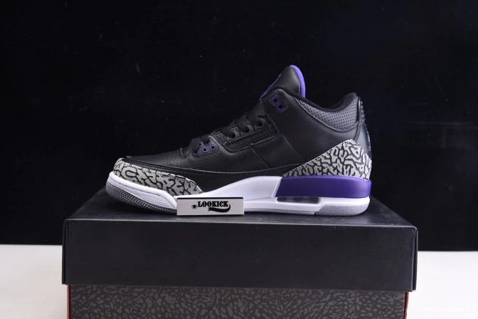MaikeSneakers 3 Retro Air CT8532-050 Black Court Purple Jordan 0809